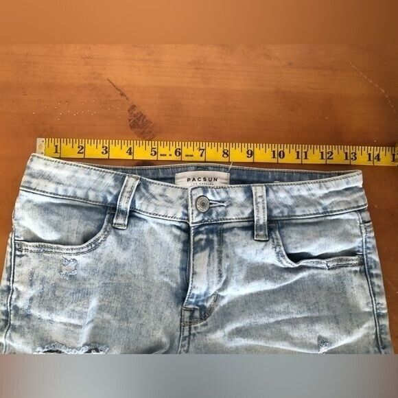 Pacsun Juniors‎ Distressed Super Stretch Shortie Jean Short - Picture 8 of 9